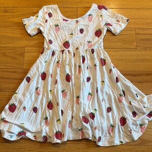 Kyte BABY White Dress with Strawberry Print